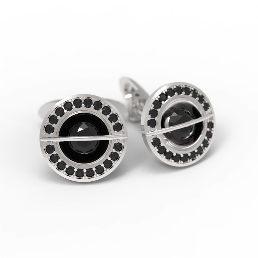Bespoke Black diamond cufflinks