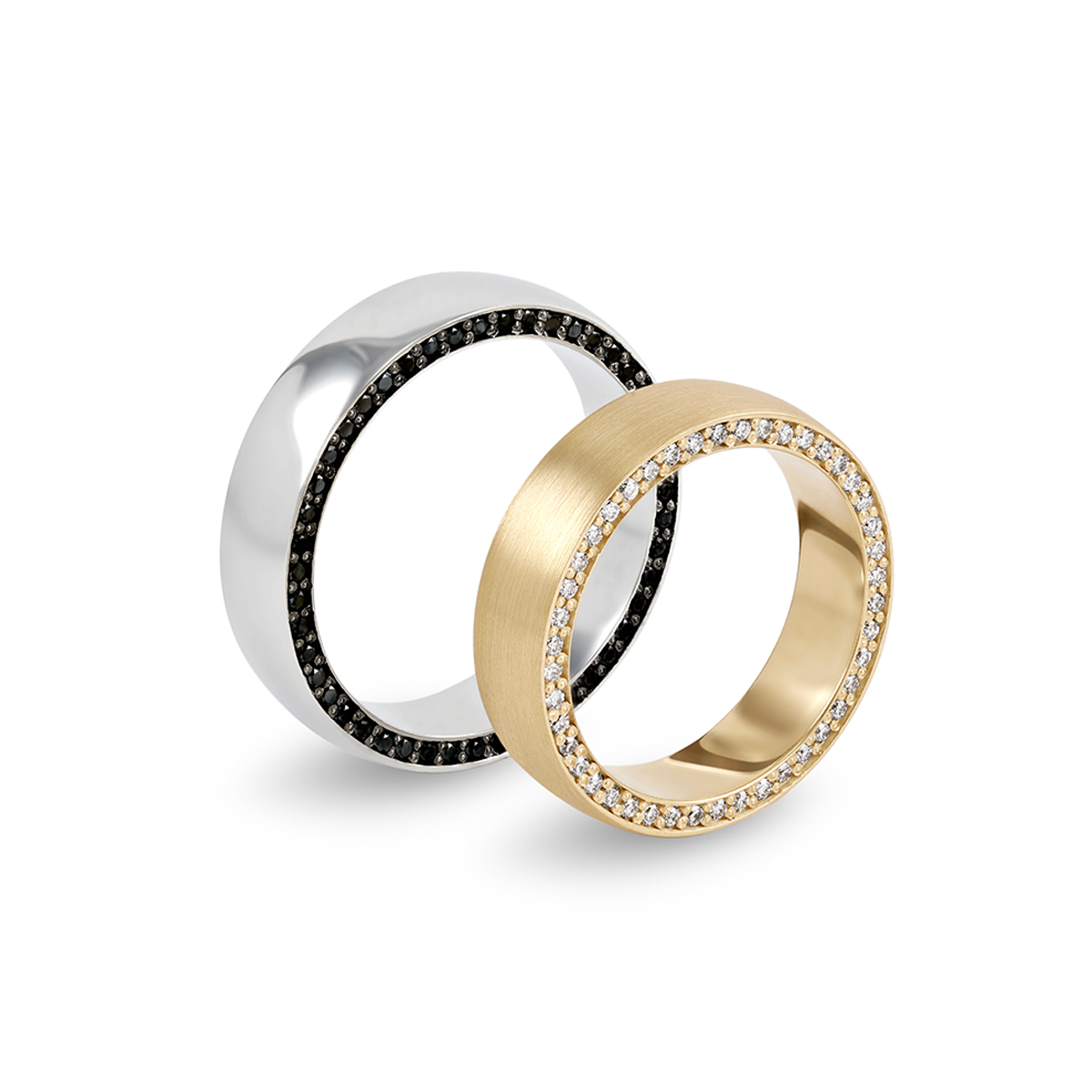 Wedding band shop diamonds on side