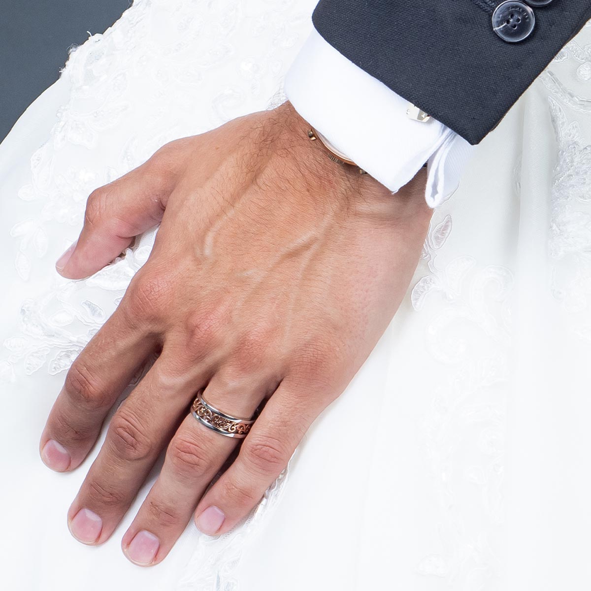Bicolor Lace Wedding Ring Zmay Jewelry