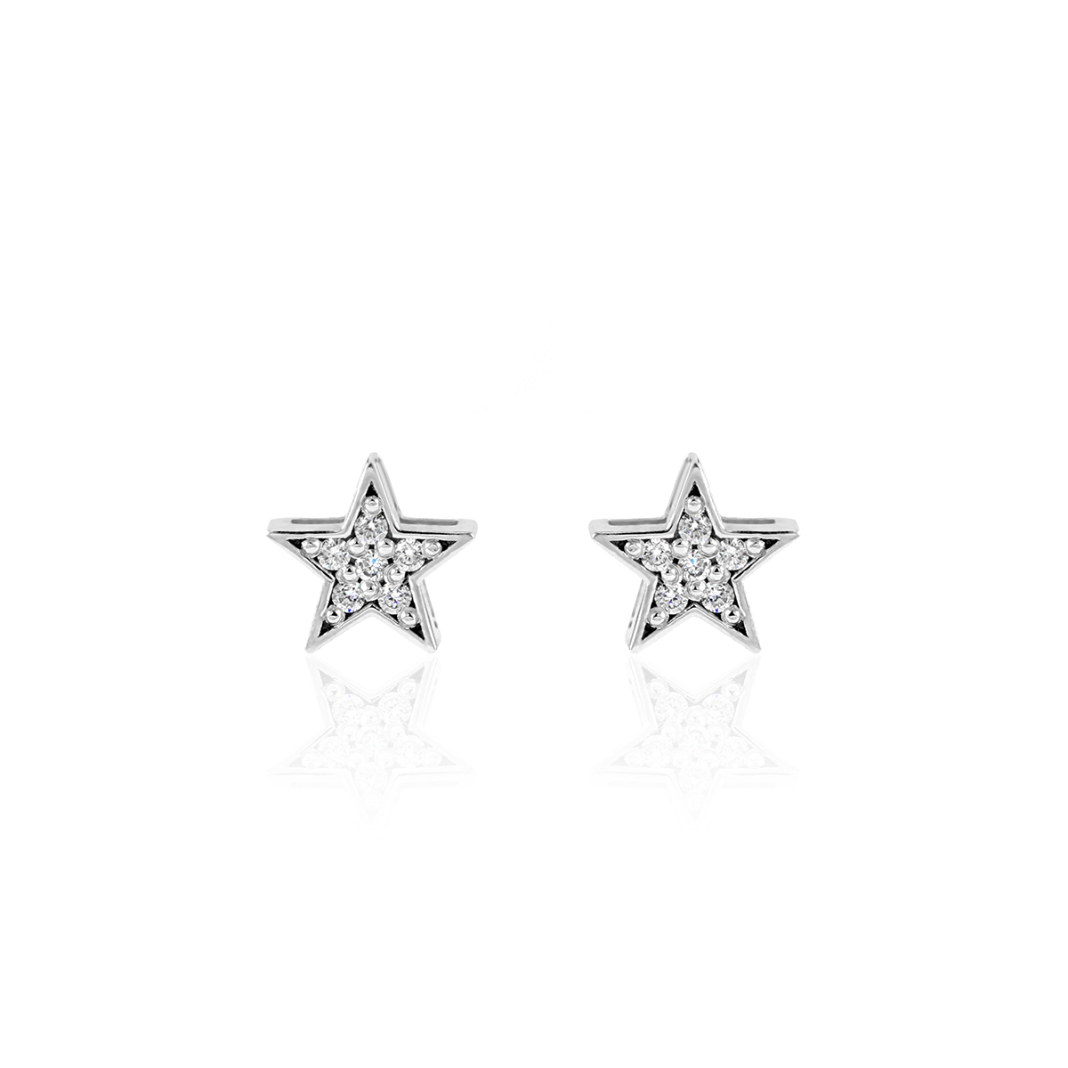 Sterling silver & cz star earrings