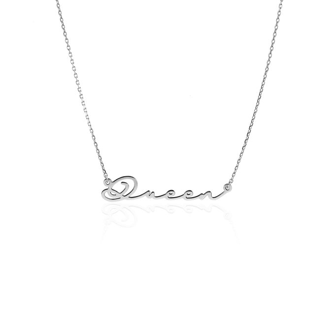 Name_necklace_Queen_White_gold