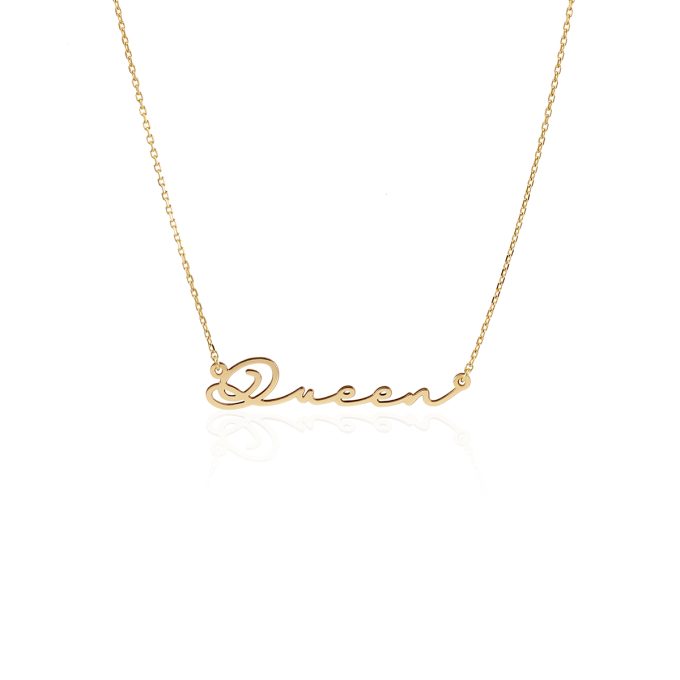 Name_necklace_Queen_yellow_gold