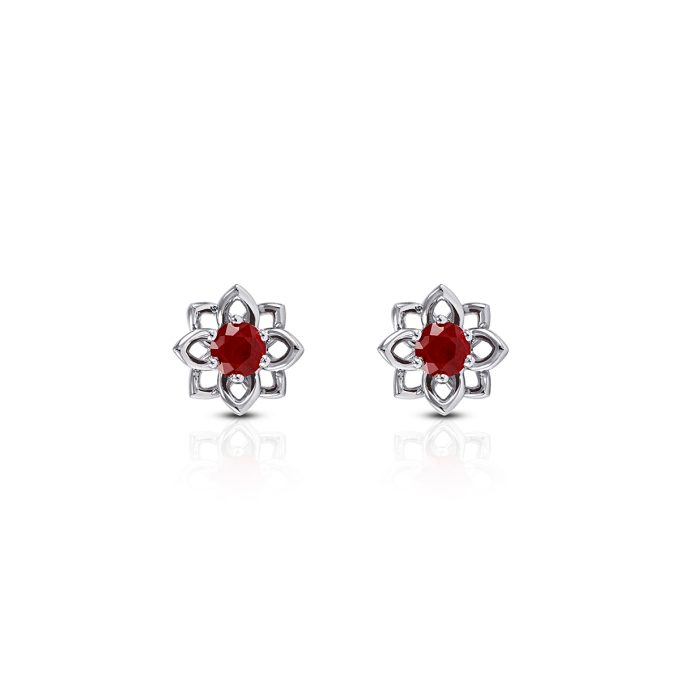 Ruby_Flower_Earrings_white_gold