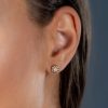 Diamond_Mini_bubbles_circle_earrings_on_model