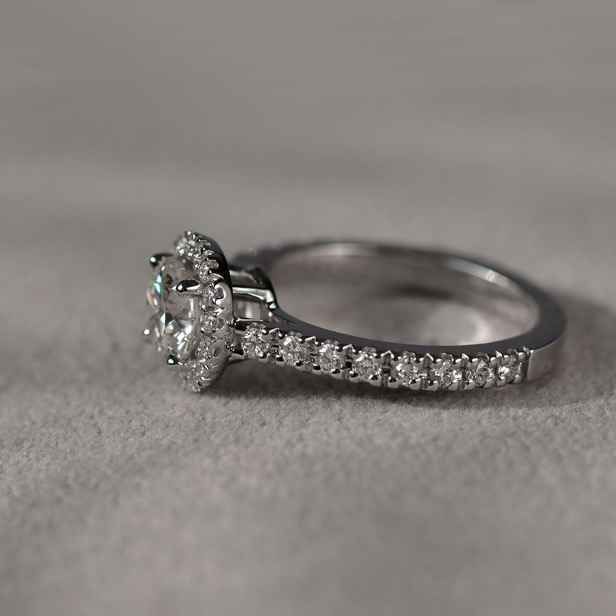 Halo Engagement Rings | 1 Carat Floating Pave Halo Diamond Bridal Set in  14k White Gold | SuperJeweler