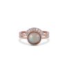 Opal milgrain and diamond stacking ring set