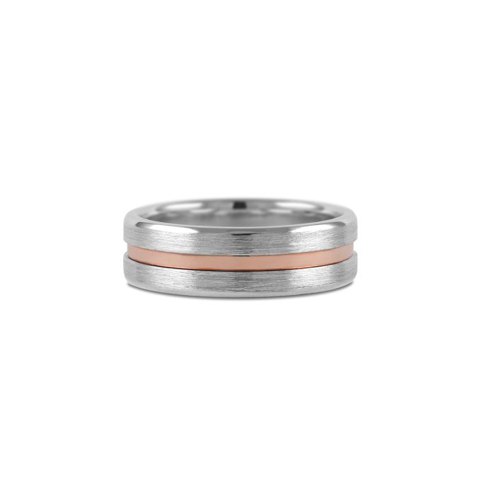 Bicolor_brushed_Mens_wedding_ring_rose_gold