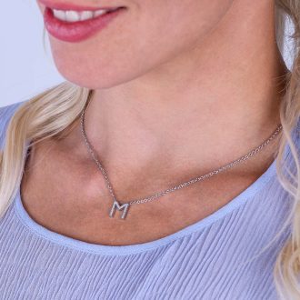 Diamond_initial_necklace_on_model