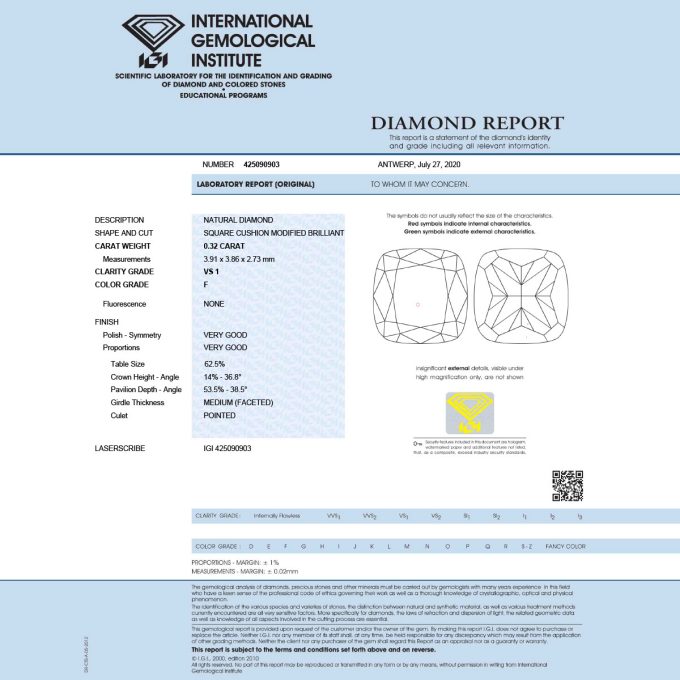 Diamantni_zarocni_prstan_Petite_Cushion_IGI_certifikat_za_diamant Petite_Cushion_Diamond_Engagement_ring_IGI_Diamond_certificate
