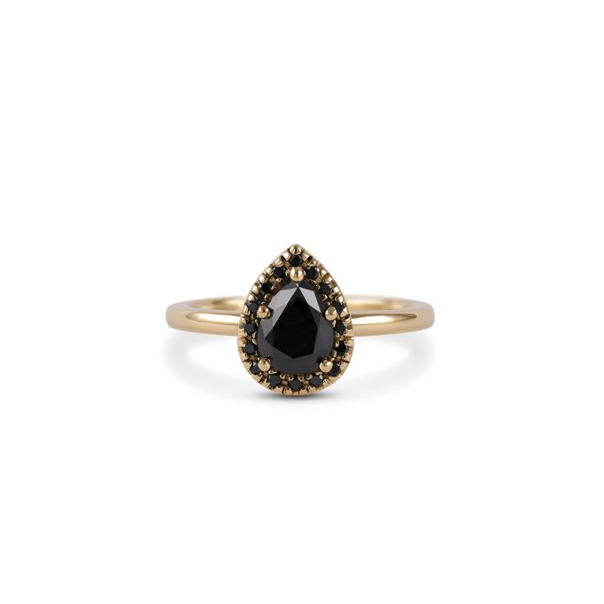 Black_diamond_pear_halo_engagement_ring_yellow_gold