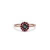 Edinstven_zarocni_prstan_z_zelenim_safirjem_in_rubini_roza_zlato One_of_a_kind_green_sapphire_and_ruby_halo_engagement_ring_rose_gold