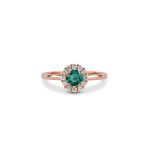 Emerald_Diamond_halo_engagement_ring_rose_gold