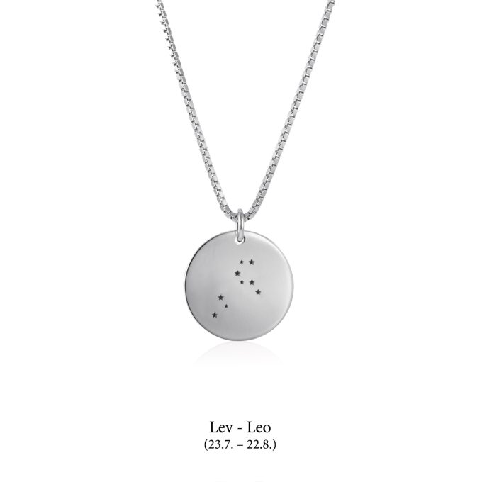 Zodiac_disc_necklace_Leo_white_gold