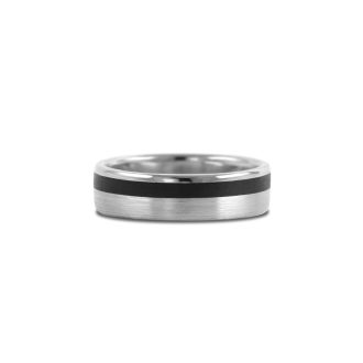 Brushed_Carbon_wedding_ring_white_gold
