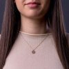 Zodiac_disc_necklace_cable_chain_on_model
