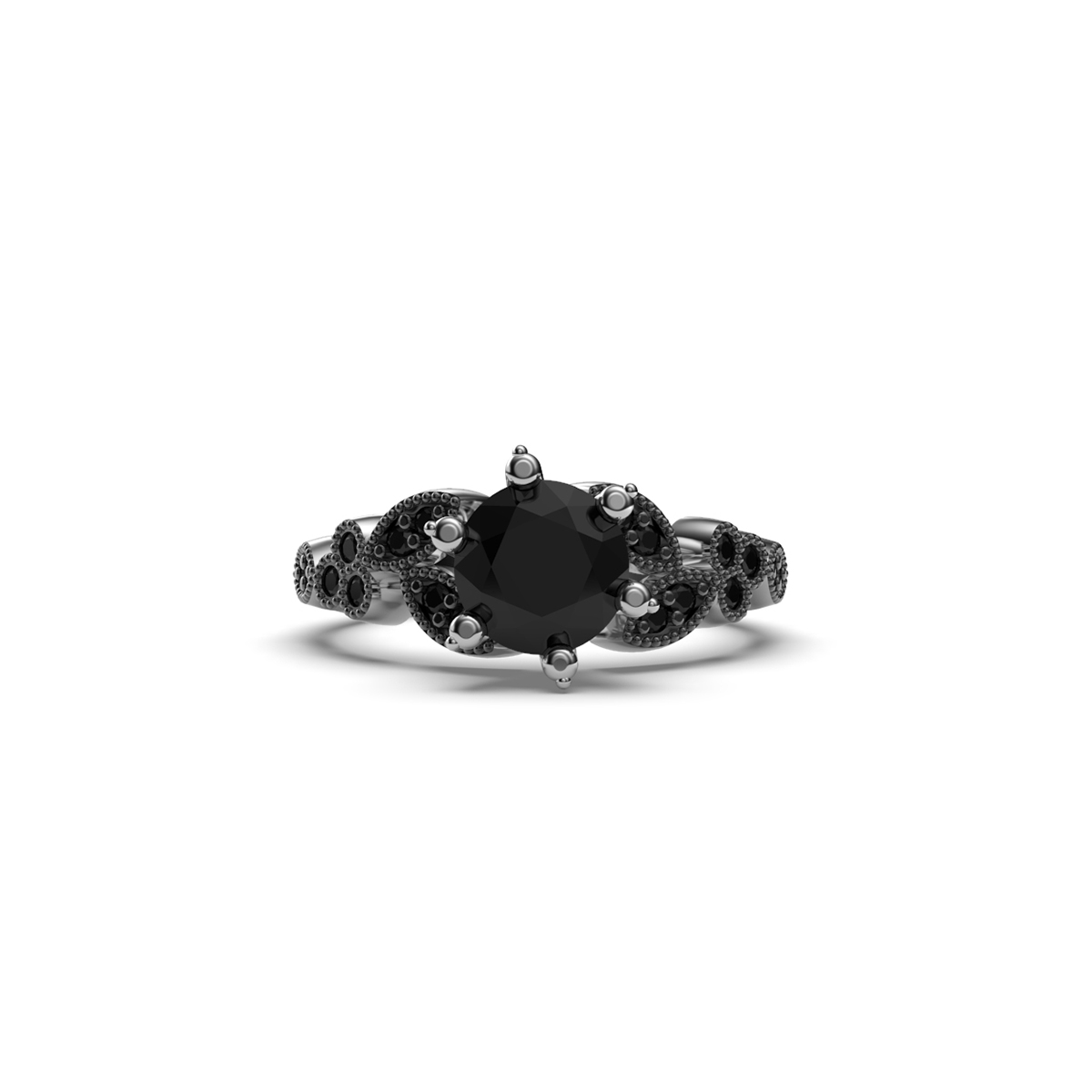 Vintage inspired deals black diamond rings