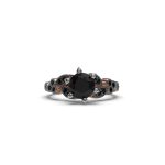 Black_diamond_Bicolor_Vintage_inspired_engagement_ring_rose_gold