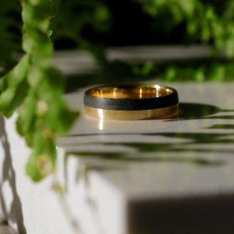 Brushed_Carbon_wedding_ring_two_halves_detail