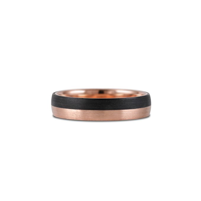 Brushed_Carbon_wedding_ring_two_halves_rose_gold