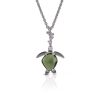 Edinstvena_ogrlica_speca_morska_zelva_s_safirjem_in_diamanti_belo_zlato One_of_a_kind_sleeping_sea_turtle_sapphire_and_diamond_necklace_white_gold